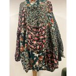 Jane Ashley Women’s Vintage Rayon Boho Western Floral Patchwork Blouse Size L Photo 3