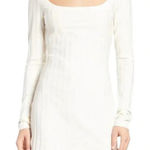 Reformation NWT Vittoria Rib Long Sleeve Collared Knit Dress Ivory Size S Photo 0
