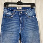 Free People The Vixen Cigarette High Waisted Raw Hem Jeans size 25 Photo 3
