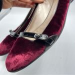 Salvatore Ferragamo  Red Velvet Ballet Flats Comfort Shoes Womens 8.5 Slip On Photo 7