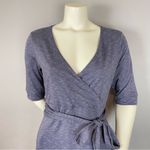 Toad & Co Dress Cue Wrap Style Organic Cotton Tencel Spandex Medium Tie Waist Purple Photo 5