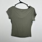 Edikted Javi Cowl Neck Top Olive Green Fitted Short Sleeve Women's Size Medium Photo 7