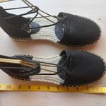 Eileen Fisher black Lace Leather Espadrille size 7.5 Photo 8