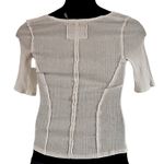 We The Free  White Ribbed Sweetheart Neck Top - Size XL, Short Sleeve, NWT Photo 3