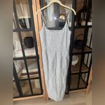 Quince NEW  100% European Linen Scoop Neck Midi Dress pinstripe adjustable straps Photo 1