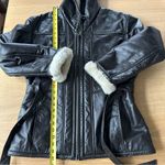 wilson's leather Wilson’s Leather Vintage Faux Fur-Lined Dark Brown Leather Bomber Jacket Sz M Photo 13