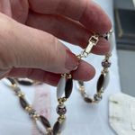 Vintage Germany 26” long brown and white necklace. Photo 5