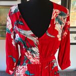 Anthropologie Brand JASE Vibrant Red Floral Maxi Dress size small Photo 1