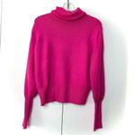 French Connection  Puff Sleeve Bright Pink Turtleneck Sweater. Photo 2