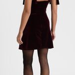 EXPRESS Velvet Sweetheart Tie Strap Ruched Mini Dress Photo 2