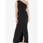 Calvin Klein Women's One Shoulder Gown with Waist Ruch Black Size 6 Cocktail Photo 2