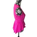 Shoshanna  silk top blouse sleeveless hot pink size 2 ruffle bottom womens Photo 1