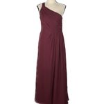 Azazie  Burgundy One Shoulder A-Line Bridesmaid Dress Women's Size C Photo 1