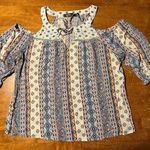 Cure Women’s boho blouse top open shoulder cut out Size M Photo 0