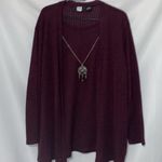 Studio 1940 WO SIZE 22/24 2 PIECE KNIT PANT SET ATTACHED NECKLACE BURGUNDY CLEAN Photo 8
