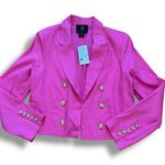NWT House of Harlow 1960 Pink Gold Cropped Double Breasted Blazer Photo 2