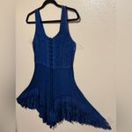 Rebellion  Sleeveless Lace Up Crochet Asymmetrical Mini Dress Photo 1