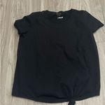 Madewell  Black Short Sleeve Tie Front T-Shirt Photo 0