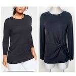 Athleta Nirvana Twist Front Long Sleeve Top in Black Size Small Photo 7