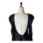 LPA  Dress Women Medium Black‎ Sequins Long Puff Sleeve Sheath Francisia Mini Photo 5