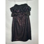 Allison & Kelly Sequin Ruffle Strapless Mini Dress Homecoming Cocktail Y2K Small Black Photo 2