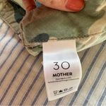 MOTHER The Shaker Chop Crop Printed Jeans 30 Camo Linen Blend Green Photo 6