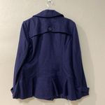 NEW YORK & CO Navy Wool Petticoat Blazer, Size Medium Blue Photo 1