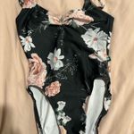 Luck Leo Spaghetti Strap Ballet Leotard with Floral Design Black Photo 0