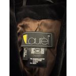 Laurel Vintage Velvet Embroidered Paisley Crop Bolero Jacket 40 Medium Black Purple Photo 1