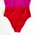 Summersalt [] The Swan Dive Colorblock Hibiscus Lava Pink One Piece Swimsuit Sz 8 Photo 7