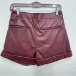 Sunny Maroon Pleather Faux Leather Shorts Casual Summer Festival Moto Vegan Purple Size 27 Photo 3