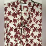 ASTR The Label Long Sleeve Bow Neck Lightweight Sheer Floral Blouse Size Medium Photo 1