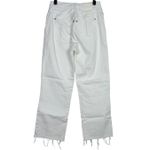 ZARA  Straight Wide Leg Raw Hem High Rise Raw Hem Casual Denim Ankle Jean 6 White Photo 13