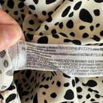 ZARA Dalmatian Print Pleated Wide Leg Cropped Trouser Culottes in White, Med Photo 12