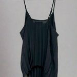 & Other Stories & Other Stories Tank Top Women Size 4 Asymmetrical Chiffon Pleated Black V Neck Photo 4