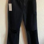 SLVRLAKE Black Distressed London Jeans in Shadow Ridge High Rise Straight 29 Black Size 31 Photo 0