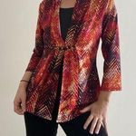 Unique Printed Cardigan Blouse Y2K Size Small Red Photo 0