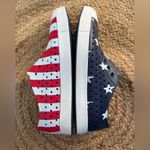 NATIVE Women’s Sz 8 American Flag Slip On Shoes Red White Blue Stars Photo 3