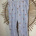 Sundance Blue and White Striped Embroidered Floral Pajama Pants Loose Flowy Boho Size XL Photo 1