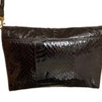 Vintage Mary Ann Rosenfeld Croc Leather Shoulder Bag in Chocolate Brown Photo 7