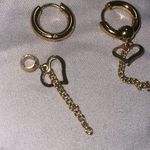 Mega Earrings in Gold Heart Huggies hoops Photo 8