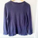 Boden Ruffle Trim Navy Blue Button Front Cardigan Sweater Size 10 Photo 2