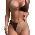 SheIn  Colorblock Textured Ring Linked Bikini Swimsuit Photo 0