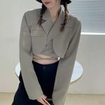 Cropped Blazer Green Size L Photo 2