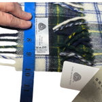 Heritage Tartan Merino Wool Scarf Green Blue Bronte by Moon British Photo 5