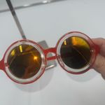 Petals and Peacocks Extasy‎ Red Round Reflective Sunglasses Photo 3