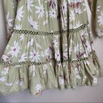 Jaase  off shoulder mini dress size Medium‎ green floral Photo 5