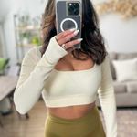 Long sleeve cropped workout top Tan Size XS Photo 0