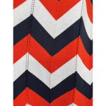 Michael Kors Womens Medium Chevron Cardigan Sweater Orange White Navy Photo 3