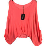 Davide Silvana Layered Poncho Blouse S Coral Built In Tank Viscose Made In Italy Orange Photo 0